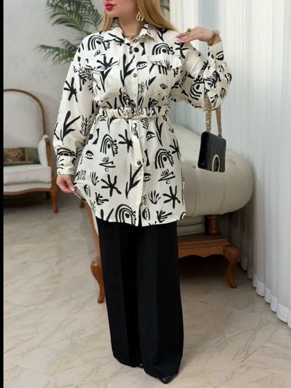 مانتو داکرون طرح دار 3702