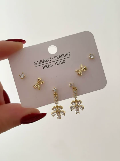 گوشواره های پک سه جفتی fashion