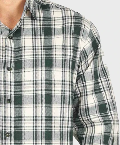 پیراهن مردانه پشمی چهارخانه سبز 0162