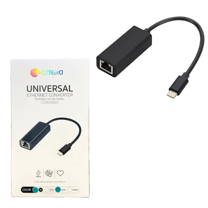 مبدل USB-C به LAN کوتسی Coteci مدل 83002 سرعت 100M