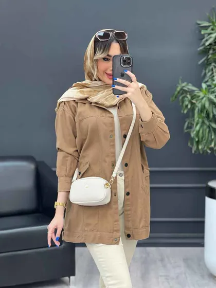 مانتو کتان سرشانه پاگن نیلیا
