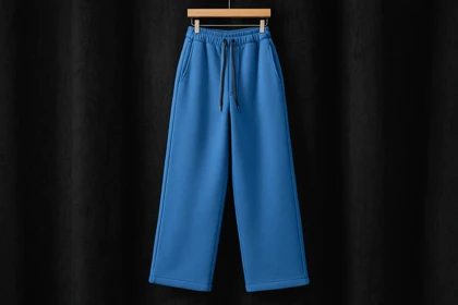 شلوار اسلش بگ آبی مردانه پارچه دورس سه نخ پنبه مردانه استایل پاییزی مدرن 2025