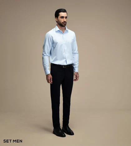 پیراهن مردانه آستین بلند طرح جناغی