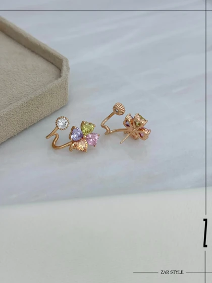 گوشواره ایرکافی گل و نگین