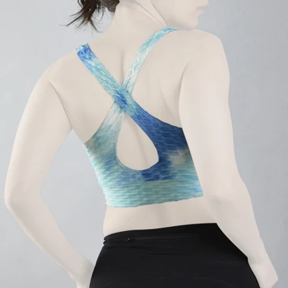 نیم‌تنه ورزشی زنانه مدل CT3562 فیروزه ای