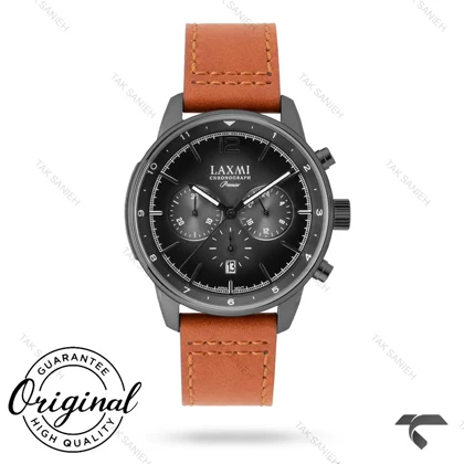 ساعت لاکسمی 8161-4 نوک مدادی بند چرم قهوه ای Laxmi-9251-G