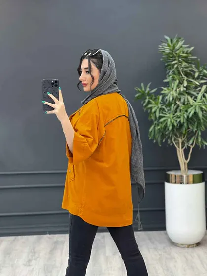 مانتو جلو زیپ آستین پاگن