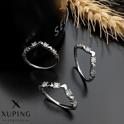 انگشتر ظریف با طرح قلب و نگین ژوپینگ Xuping
