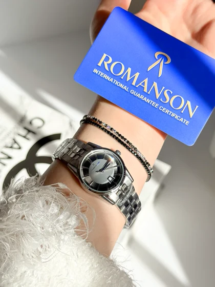 ساعت زنانه صفحه دودی برند ROMANSON موتورژاپنی با کارت ضمانت 12ماهه تصویر دوم ارسال رایگان