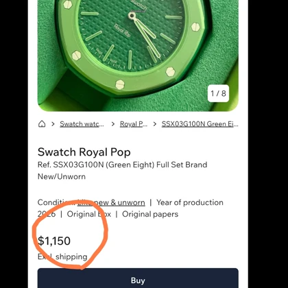 ساعت رویال پاپ سبز Royal Pop , OMEGA X AP