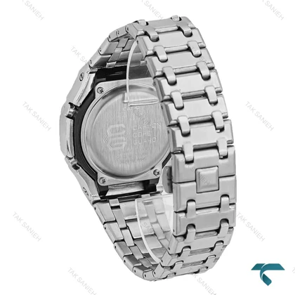 ساعت جیشاک GA-B2100 مردانه نقره ای صفحه مشکی GShock-8719-G
