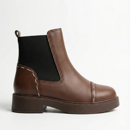 نیم بوت بغل دوخت قهوه ای کد 294979