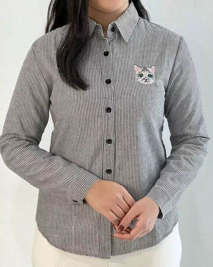 شومیز داخل تمام خز راه راه کد5398