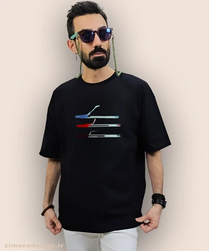 تیشرت لش مردانه و زنانه نوستالژی طرح خودکار جویده شده