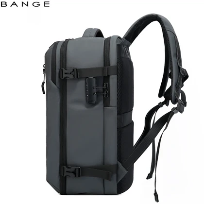 کوله پشتی لپ تاپ 15.6 اینچ مسافرتی ضد آب بنج BANGE BG-7876-1 طرح چمدان با دریچه وکیوم