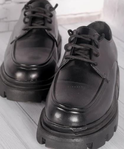 کفش لوفر چرمی و مشکی 0646