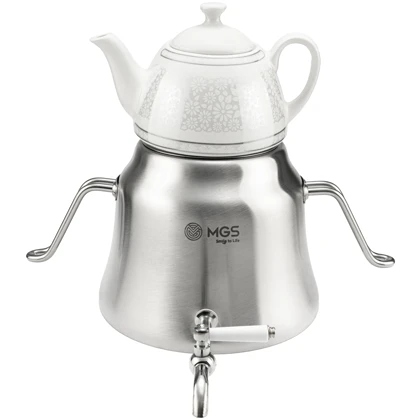 کتری و قوری چینی و استیل کد K41016M