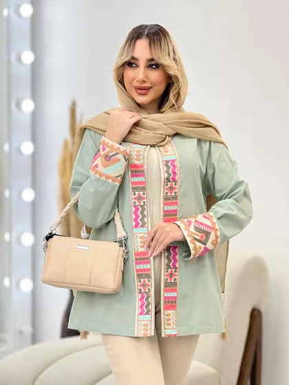 مانتو جلو باز خرجه کار هندی