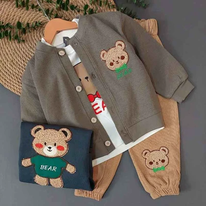 سه تیکه تدی ژاکتدار ست خواهر برادری