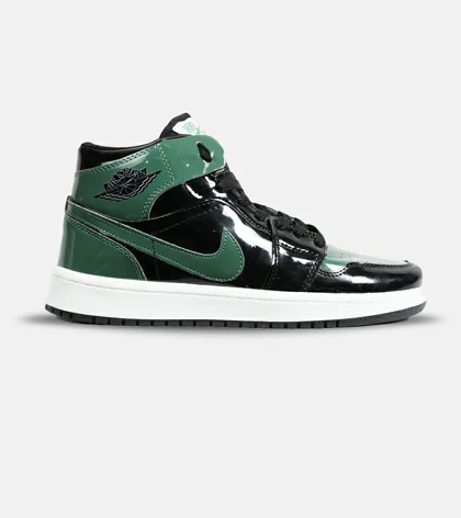 کفش کتانی ساق‌دار مردانه و زنانه مشکی سبز NIKE jordan 1