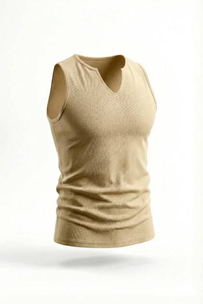 رکابی تنک تاپ یغه کوبایی کرم OLD SCHOOL