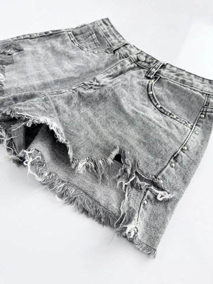 شورتک کوتاه جین پاچه ریش