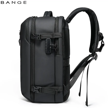 کوله پشتی لپ تاپ 15.6 اینچ مسافرتی ضد آب بنج BANGE BG-7876-1 طرح چمدان با دریچه وکیوم