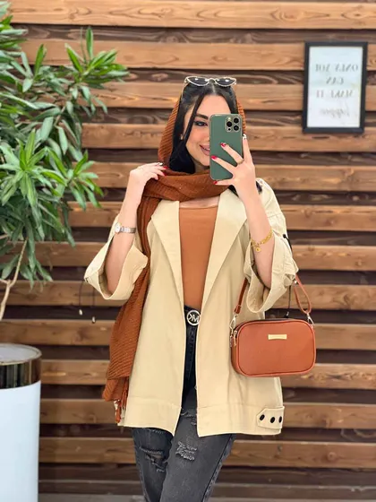 مانتو لینن آستین بنددار