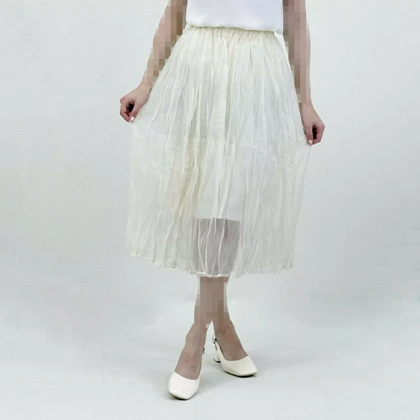 دامن زنانه تک‌رنگ نباتی