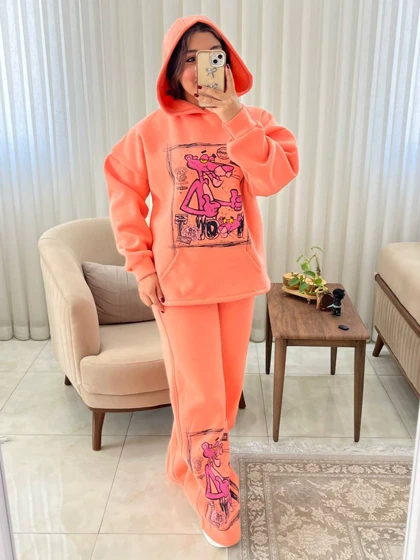 ست دخترونه پاییزه اسپرت پلنگ صورتی کد 492