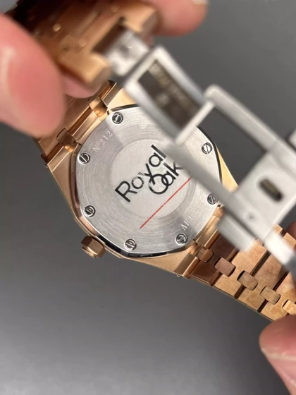 ساعت مچی اودمار پیگه باتری بند رزگلد صفحه طوسی Audemars Piguet