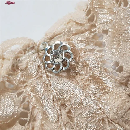 سوتین زنانه فانتزی فنردار کرم لین کد 4680-415