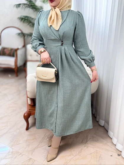 پیراهن مانتویی بلند 3173