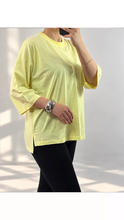 تیشرت باکسی بغل چاک زنانه 530078