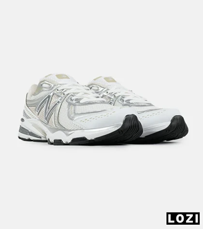 کفش کتانی بزرگ پا سفید طوسی کرم New Balance 860 V.02 مدل 7512
