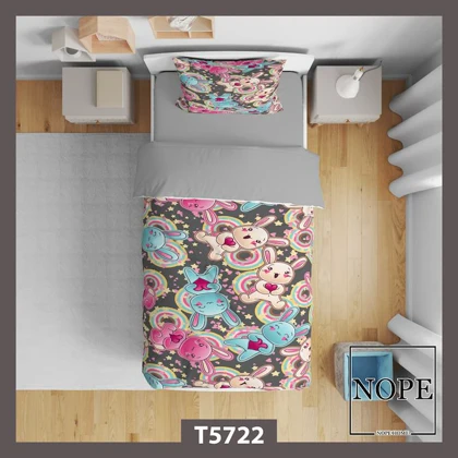 روتختی کودک طرح خرگوش رنگین کمانی مدل T5722