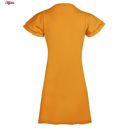 سارافون زنانه کوزا مدل آستین چین‌دار زرد کد 9230