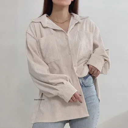 شومیز مخمل کبریتی Daisy کرمی