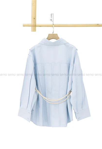 شومیز جلو پیله کمر بندی کد1005725