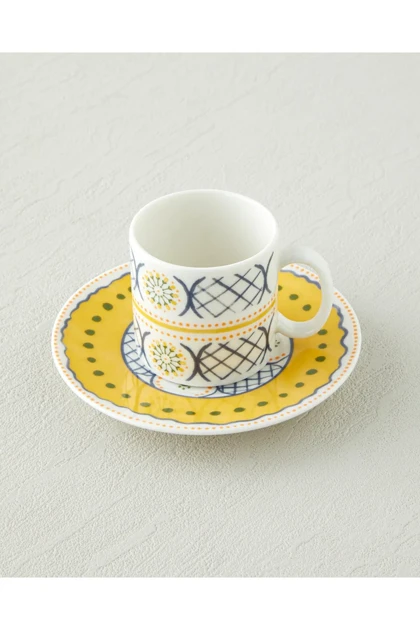 سرویس فنجان قهوه دو نفره English Home مدل Talavera Garden چینی استخوانی - آبی