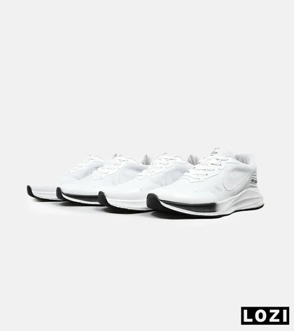 کفش کتانی مردانه و زنانه سفید مشکی Nike air zoom مدل 4543