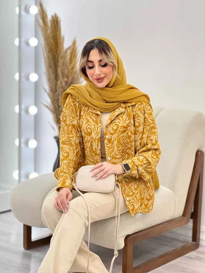 شومیز طرح دار تک جیب
