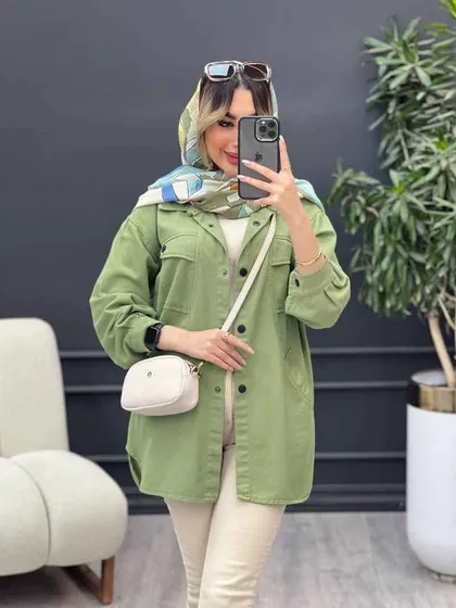 مانتو کتان مداد رنگی