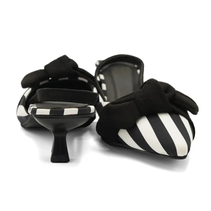 کفش مجلسی زنانه پاشنه‌دار 3 سانت مدل sandal valentino - 0060_B/W