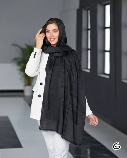 شال مشکی ژاکارد