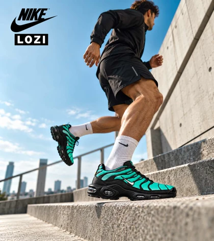 کتانی مردانه و زنانه آبی مشکی NIKE AirMax Plus TN Ultra مدل 9663