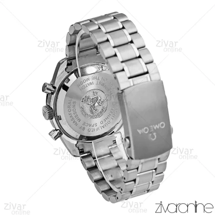 ساعت امگا اسپیدمستر مردانه سه موتوره استیل صفحه سفید 106803