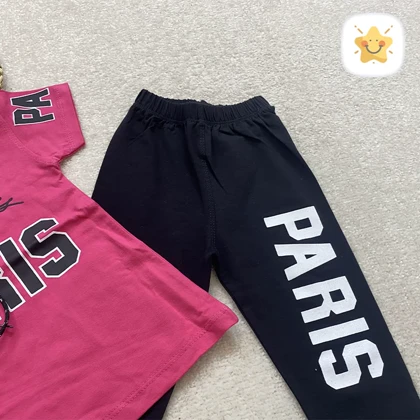 تیشرت ساپورت دخترانه پنبه مدل PARIS مناسب 2 تا 6 سال