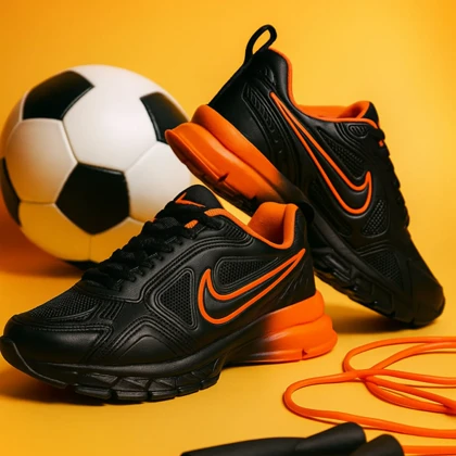 کفش ورزشی مردانه مشکی نارنجی مدل Arona