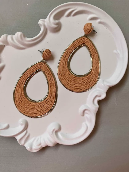 گوشواره حصیری بیضی نارنجی